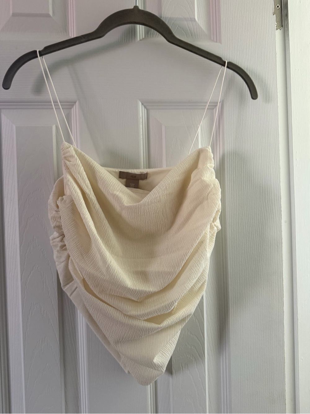 H&M Cream Draped Cowl Neck Camisole